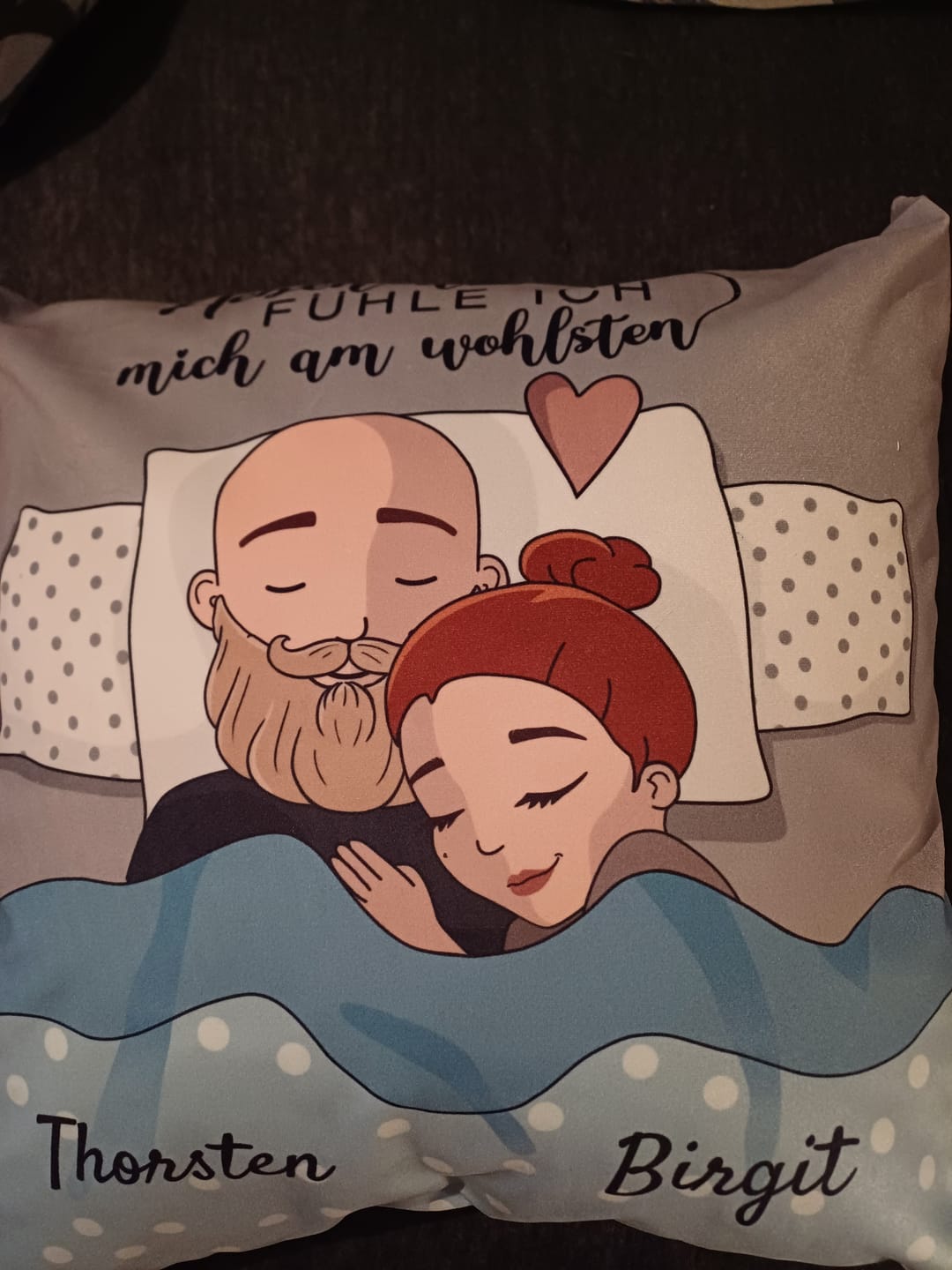 Customer photo review of Schlafmützen - Personalisiertes Kissen