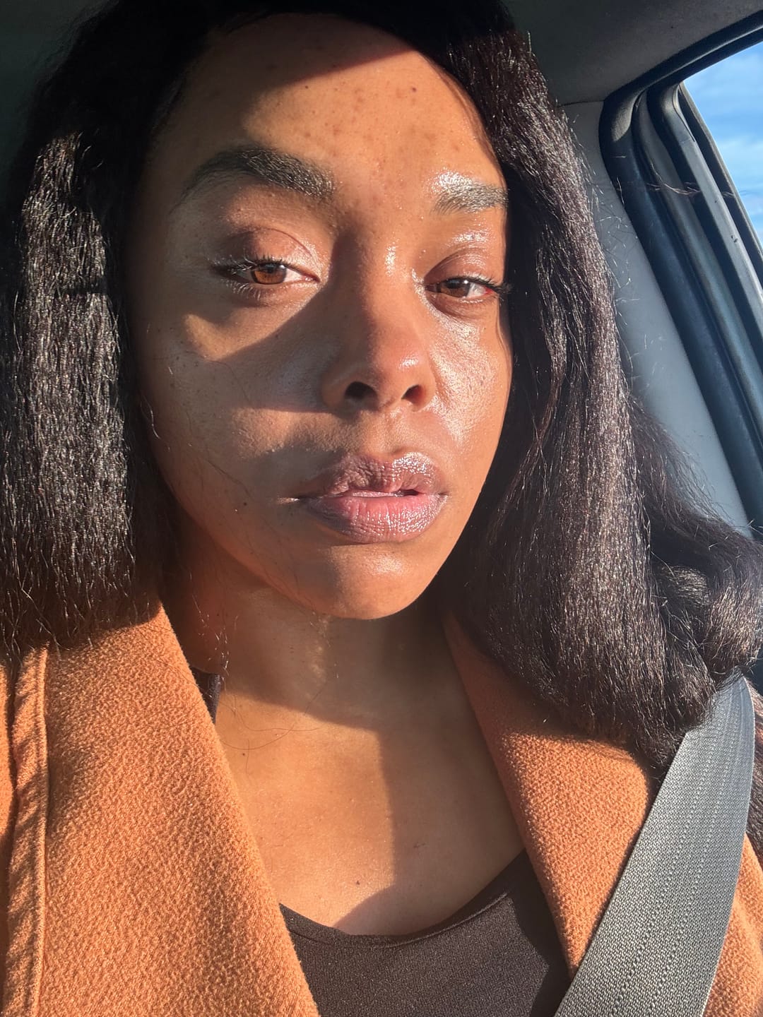 Customer photo review of Undetectable Skin Melt Clear Lace Kinky Straight Brazilian 13 x 6 Lace Front Wig LFC08