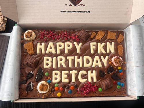 Customer photo review of Mega custom message loaded brownie