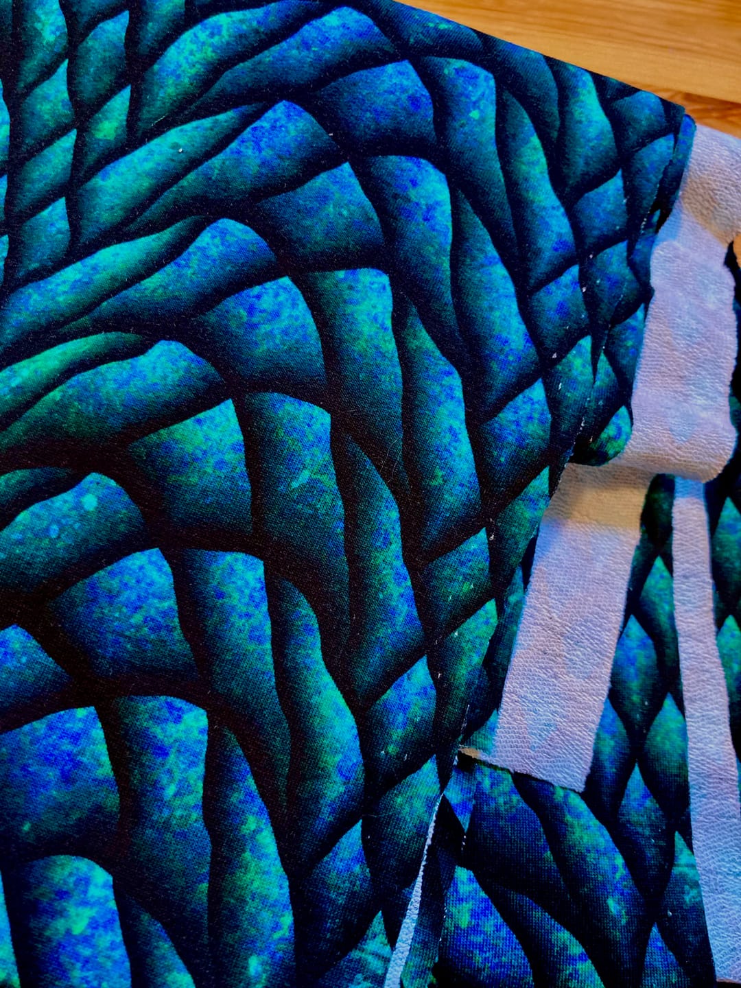 Customer photo review of Dragon Scales French Terry Fabric