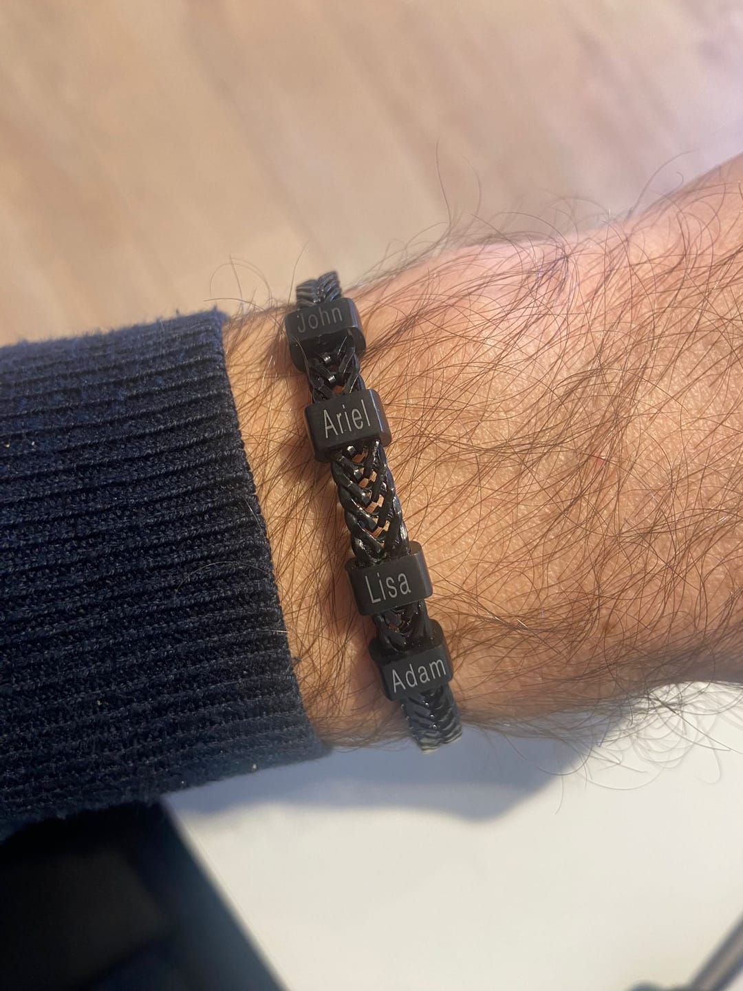 Customer photo review of Elements Men's Beads Bracelet - Black