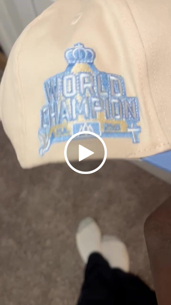 Customer video review of [PRE-ORDER] - ‘YHWH’ Structured SnapBack - Cream/Baby Blue - Ships January 18th