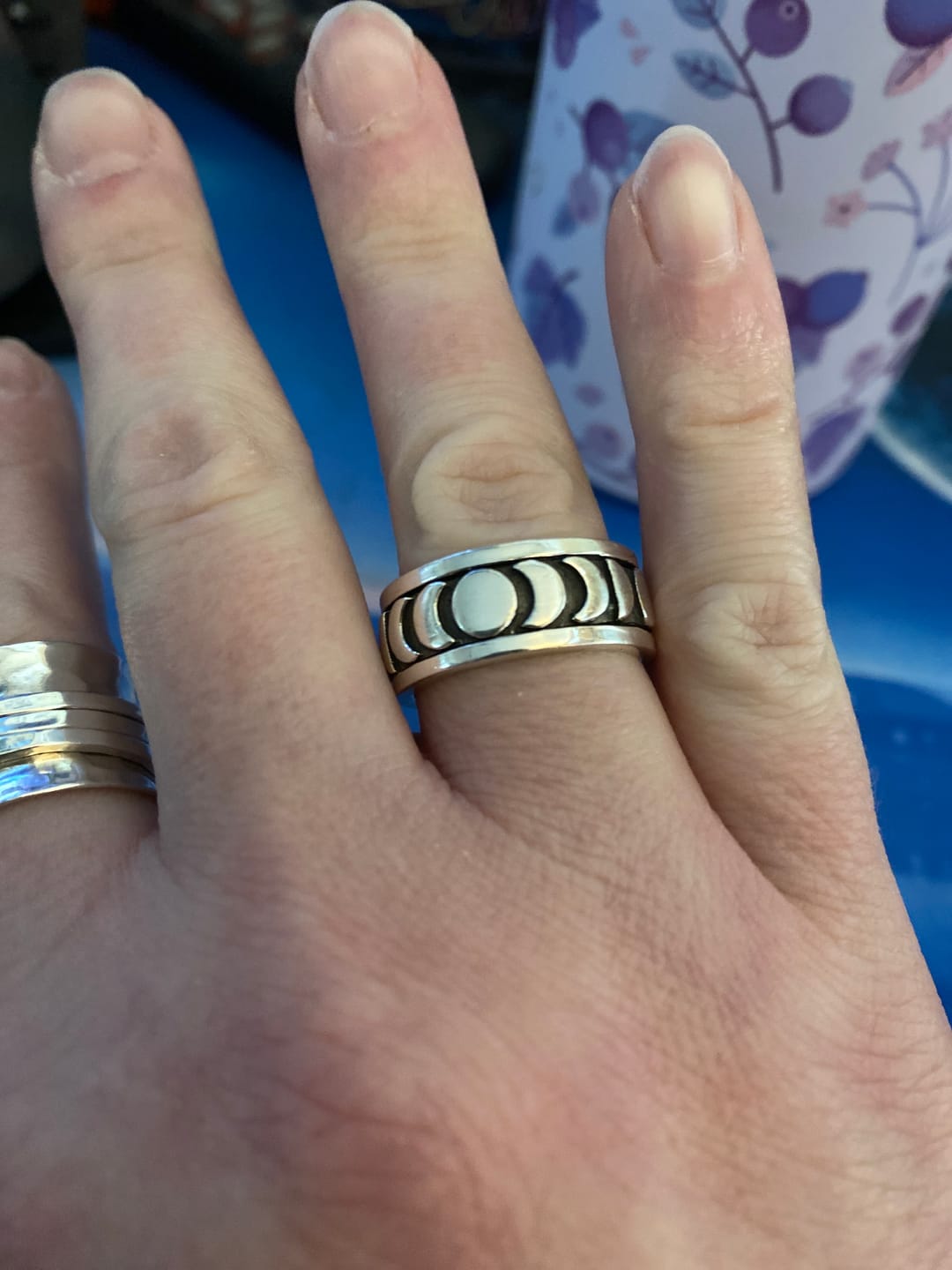 Customer photo review of Moon Phase Spinner Ring Sterling Silver