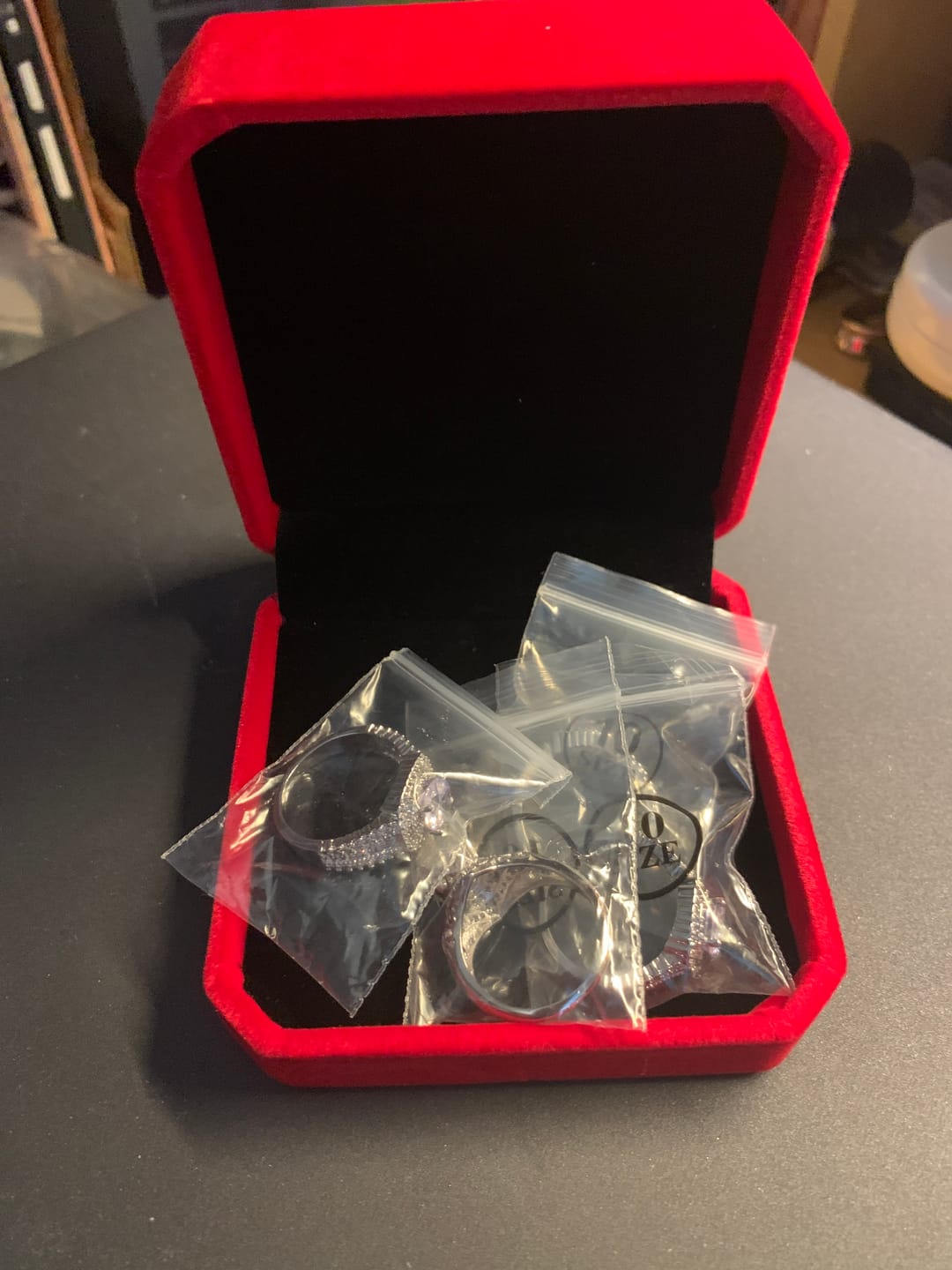 Customer photo review of Classic 14K White Gold Square Diamond Ring