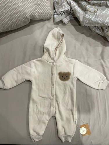 Customer photo review of Teddy Bear Patch Hoodie Jumpsuit