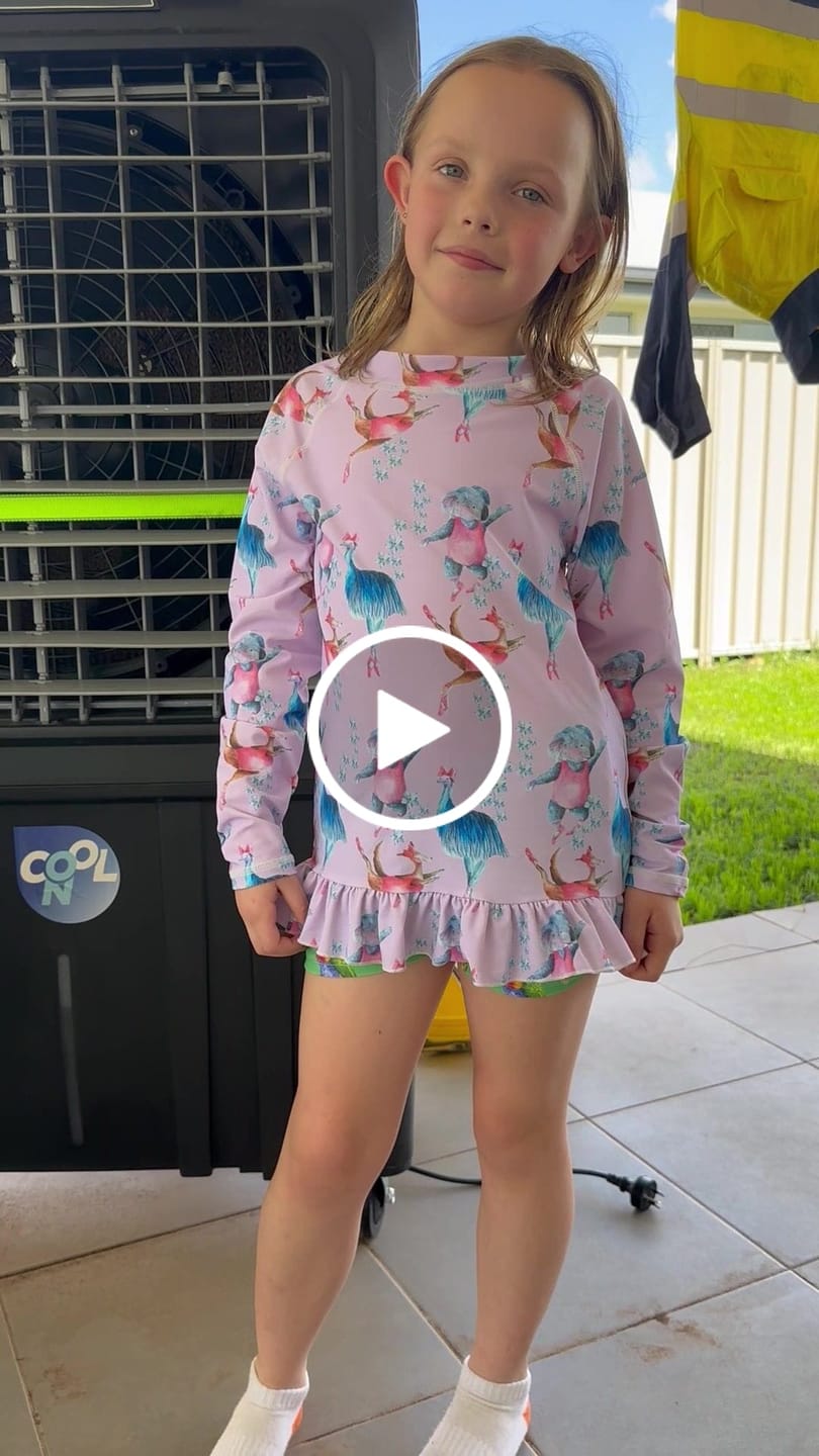 Customer video review of Ballerina Animals Frill Rash Top