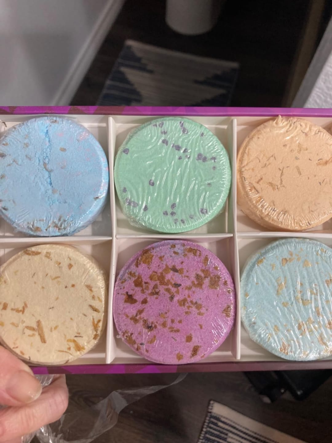 Customer photo review of Cleverfy Purple Gift Set of 6 Shower Steamers