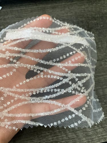 Customer photo review of Silver White Glitter Lace