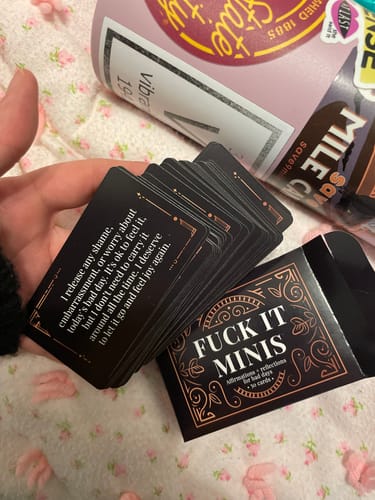 Customer photo review of Minis | Fuck It Minis card deck