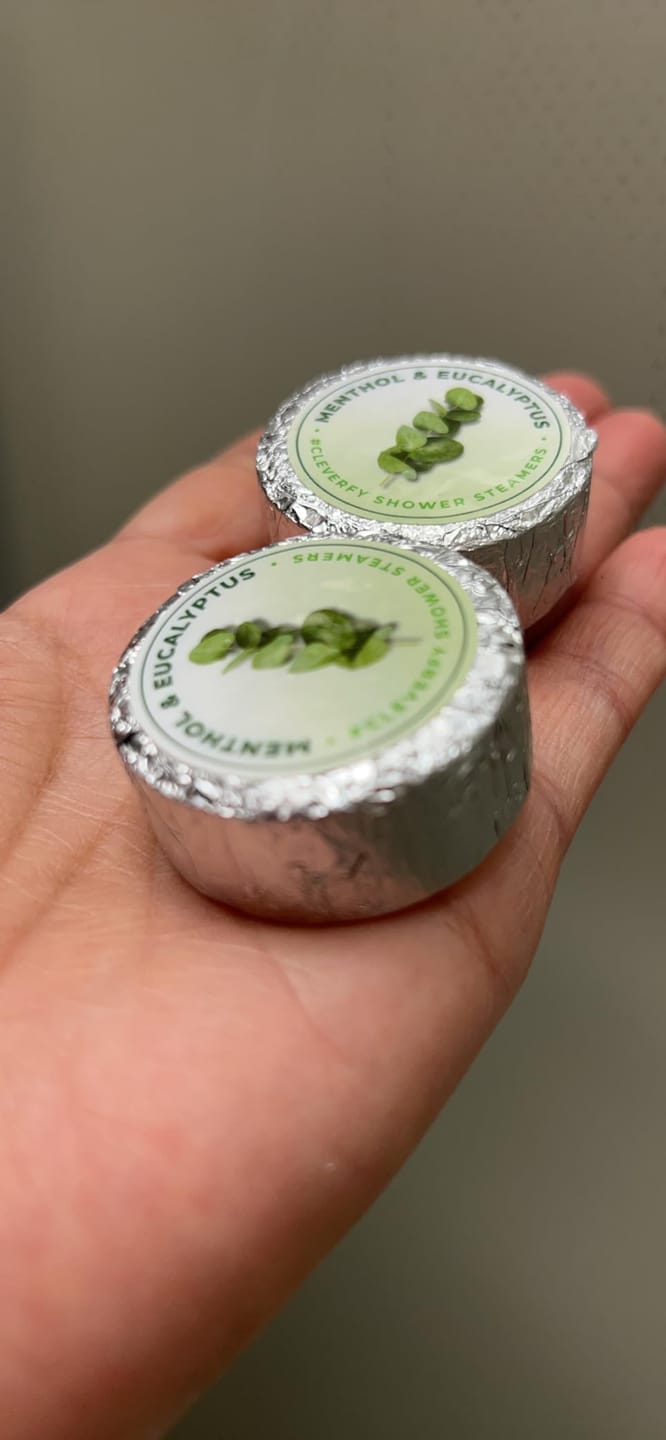 Customer photo review of Cleverfy Breathe Easy Megapack of 18 Shower Steamers