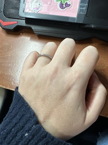 Customer photo review of CZ Eternity Ring in Sterling Silver