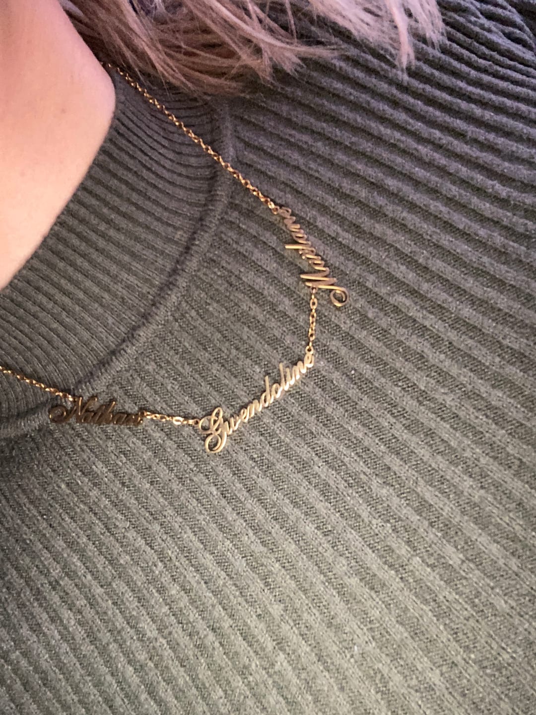 Customer photo review of Collier Plusieurs Prénoms