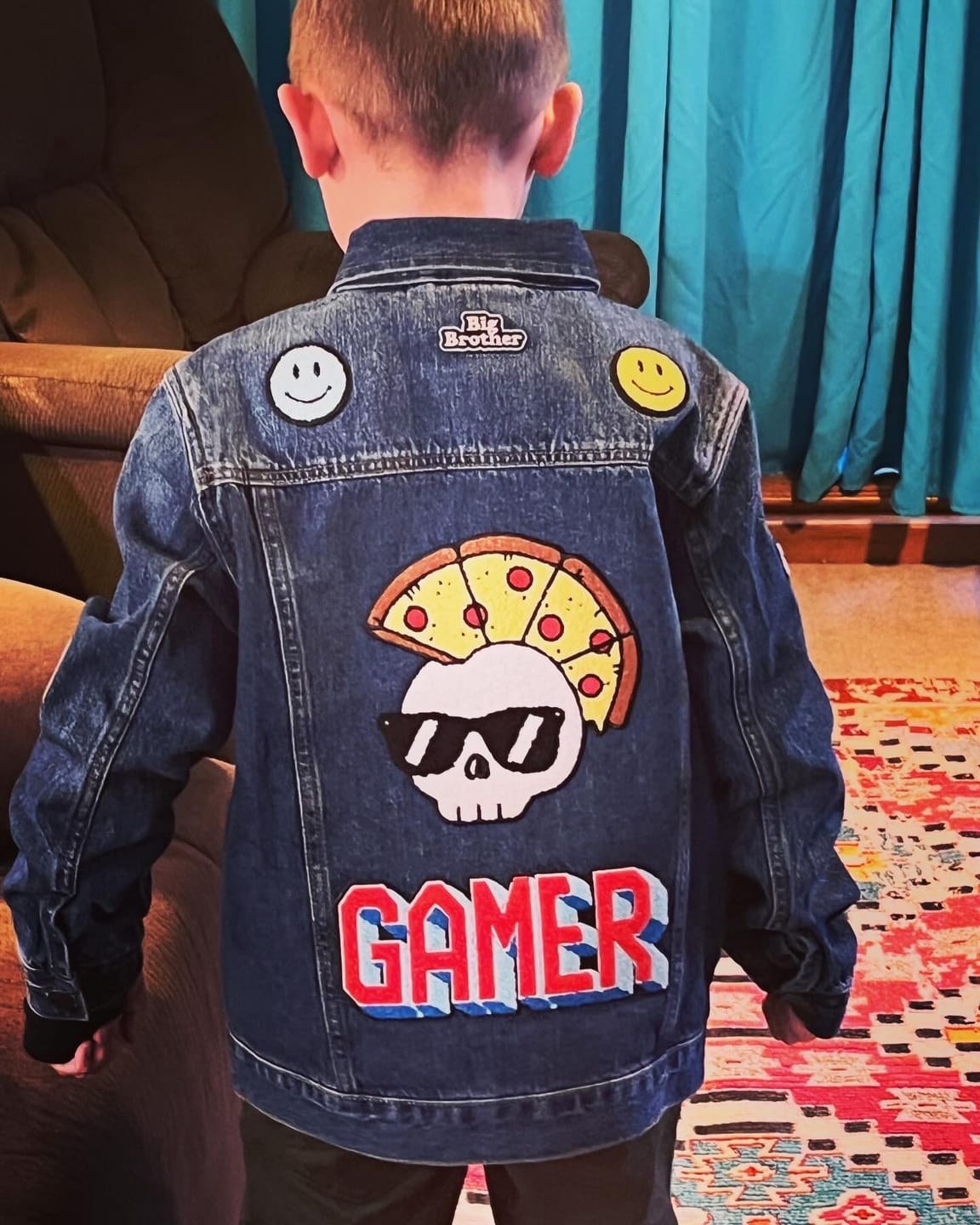 Customer photo review of Kids Classic Oversized Denim Jacket