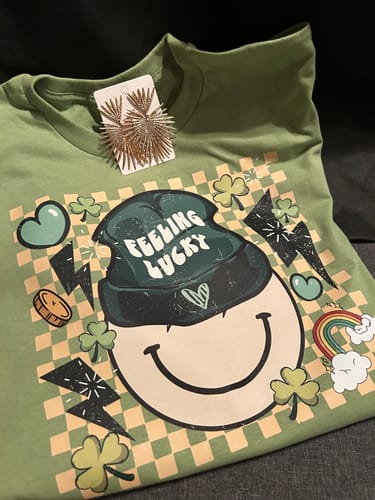 Customer photo review of Feeling Lucky St. Patrick's Day DTF Heat Transfer, Saint Patricks Day Design, St Paddys Day DTF