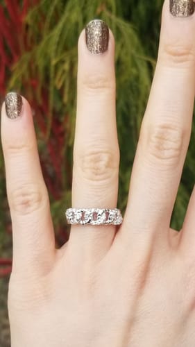 Customer photo review of Woven CZ Stackable Band in Sterling Silver