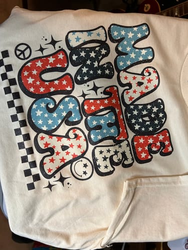 Customer photo review of Made In The USA 4th Of July DTF Heat Transfer, Independence Day Design, Fourth Of July DTF