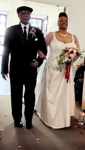 Customer photo review of Bulk Wedding Dusty Rose Cascading Rose Bridal Bouquet Peony Bridal Bouquet Wholesale