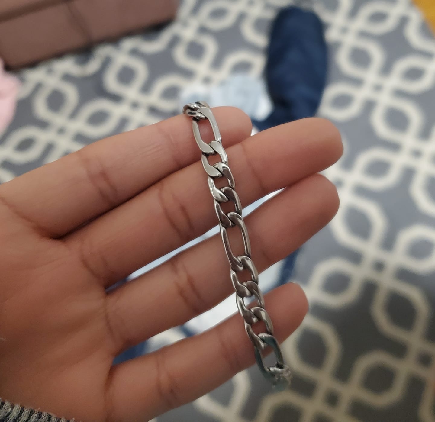 Customer photo review of 7mm Figaro Link Bracelet