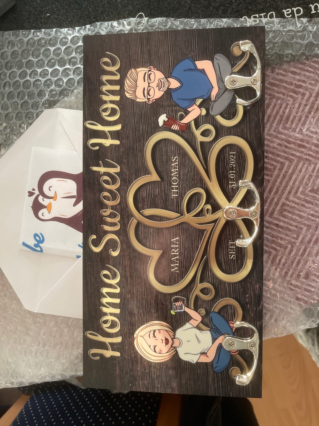 Customer photo review of Home sweet home - Paar-Schlüsselbrett