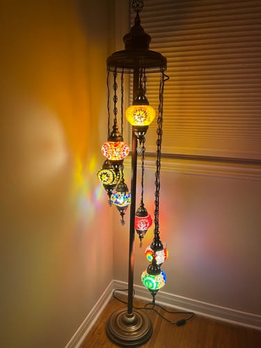 Customer photo review of 7 BALL TURKISH MOSAIC FLOOR LAMP, LAMBADER, MEDIUM GLOBES