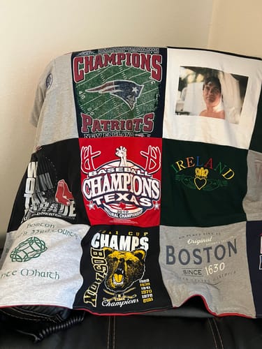 T-shirt quilt featuring new england patriots by Elyce from TX