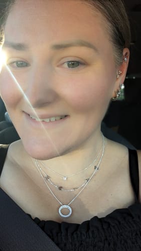 Customer photo review of Sideways Initial Letter Necklace