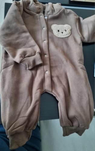 Customer photo review of Teddy Bear Patch Hoodie Jumpsuit