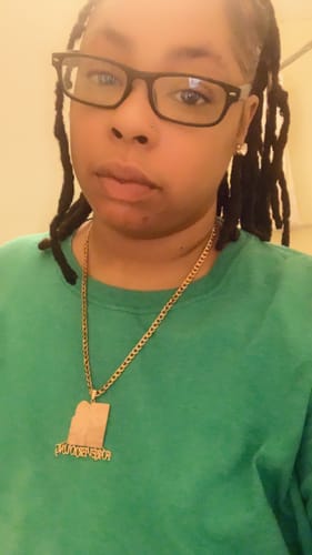 Customer photo review of Lovers Charm™ 18K Custom Engraved Necklace