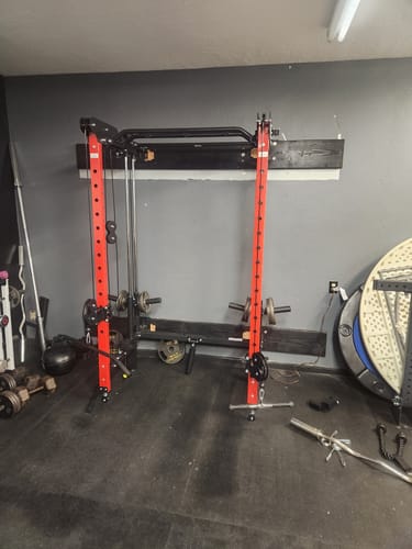 Customer photo review of Major Fitness F35 All-In-One Home Gym Wall-Mount Folding Power Rack