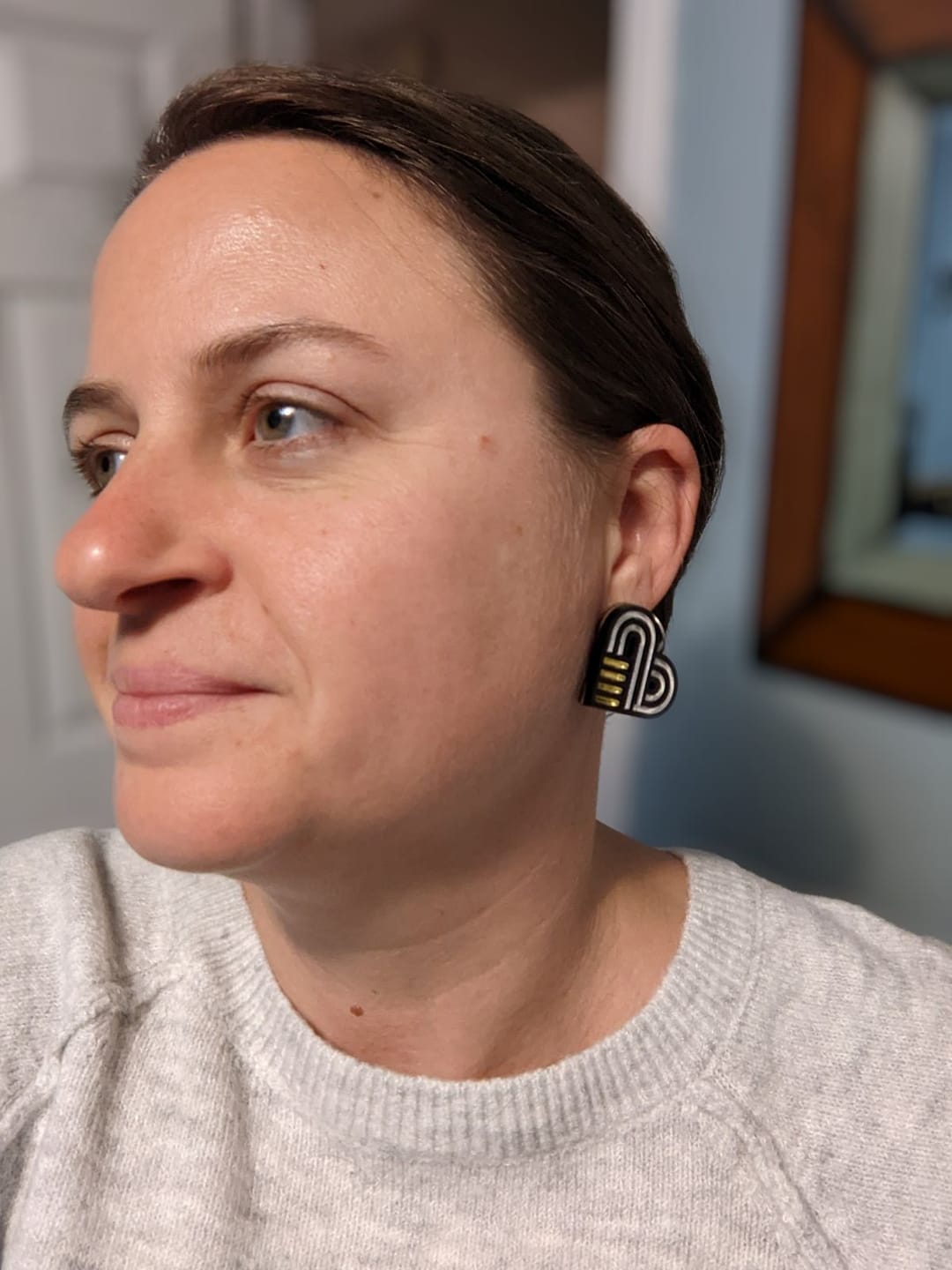 Customer photo review of Cher studs in Black