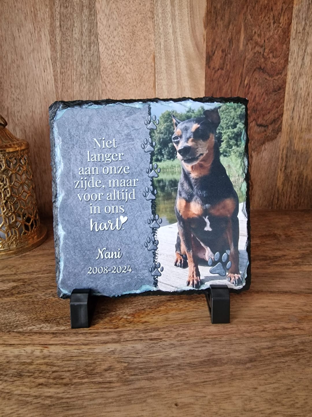Customer photo review of Voor altijd in het hart - Gepersonaliseerde leisteen