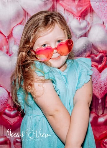 Customer photo review of Kate Valentine's Day Pink and Silver Love Heart Balloon Backdrop Designed by Emetselch