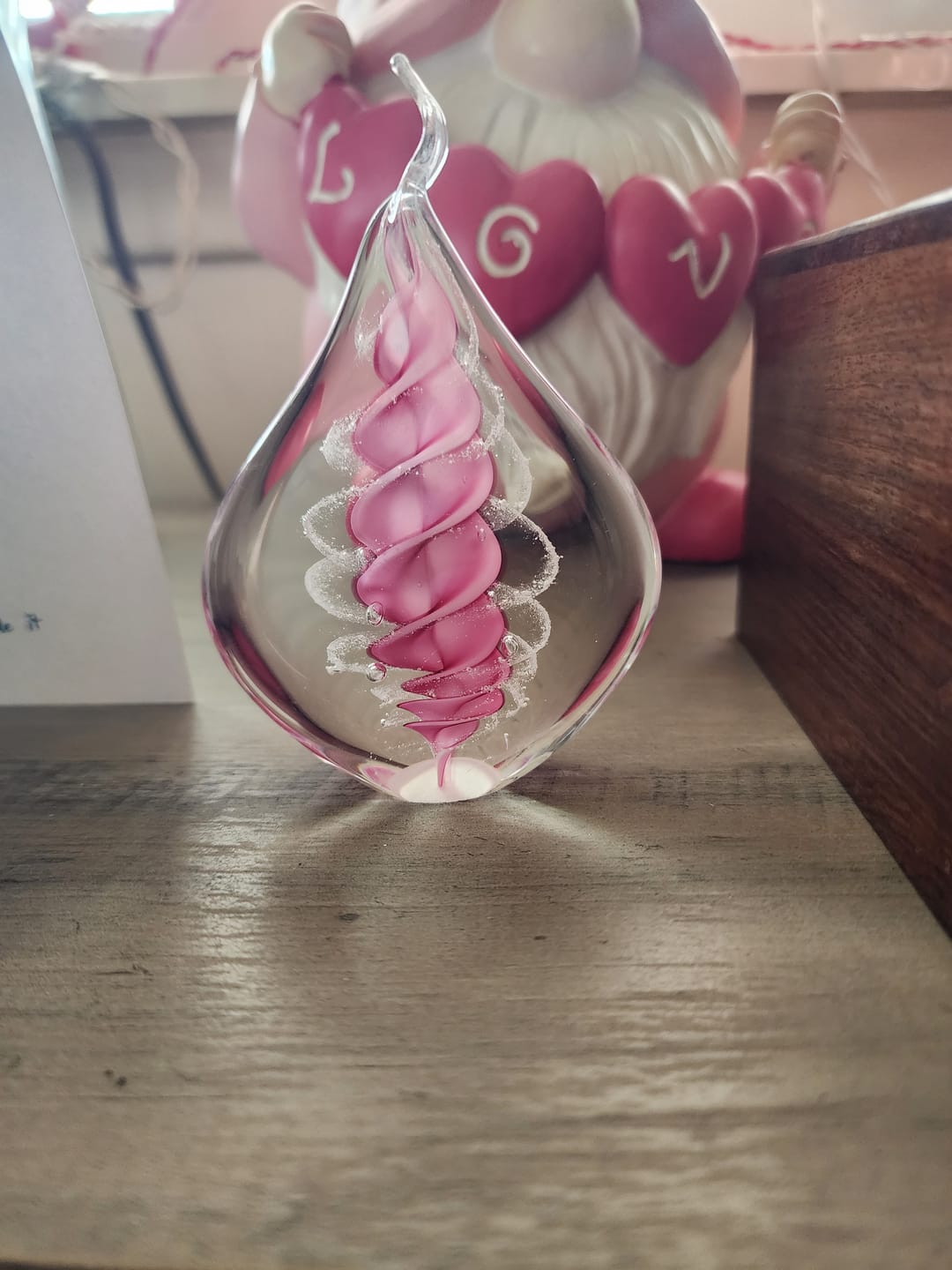 Customer photo review of Memorial Glass Flame with Cremation Ashes