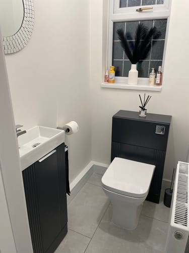 Customer photo review of Nuie Deco Compact 400 Cloakroom Floorstanding Vanity Unit - Satin Anthracite