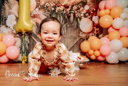 Customer photo review of Kate Boho Flower Backdrop Big Balloon Arch Designed by Mini MakeBelieve