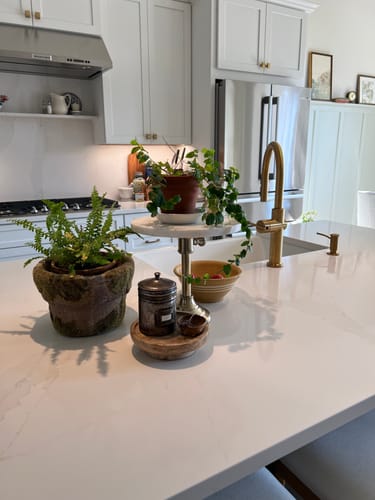 Customer photo review of Adjustable Brass & Marble Cake Stand