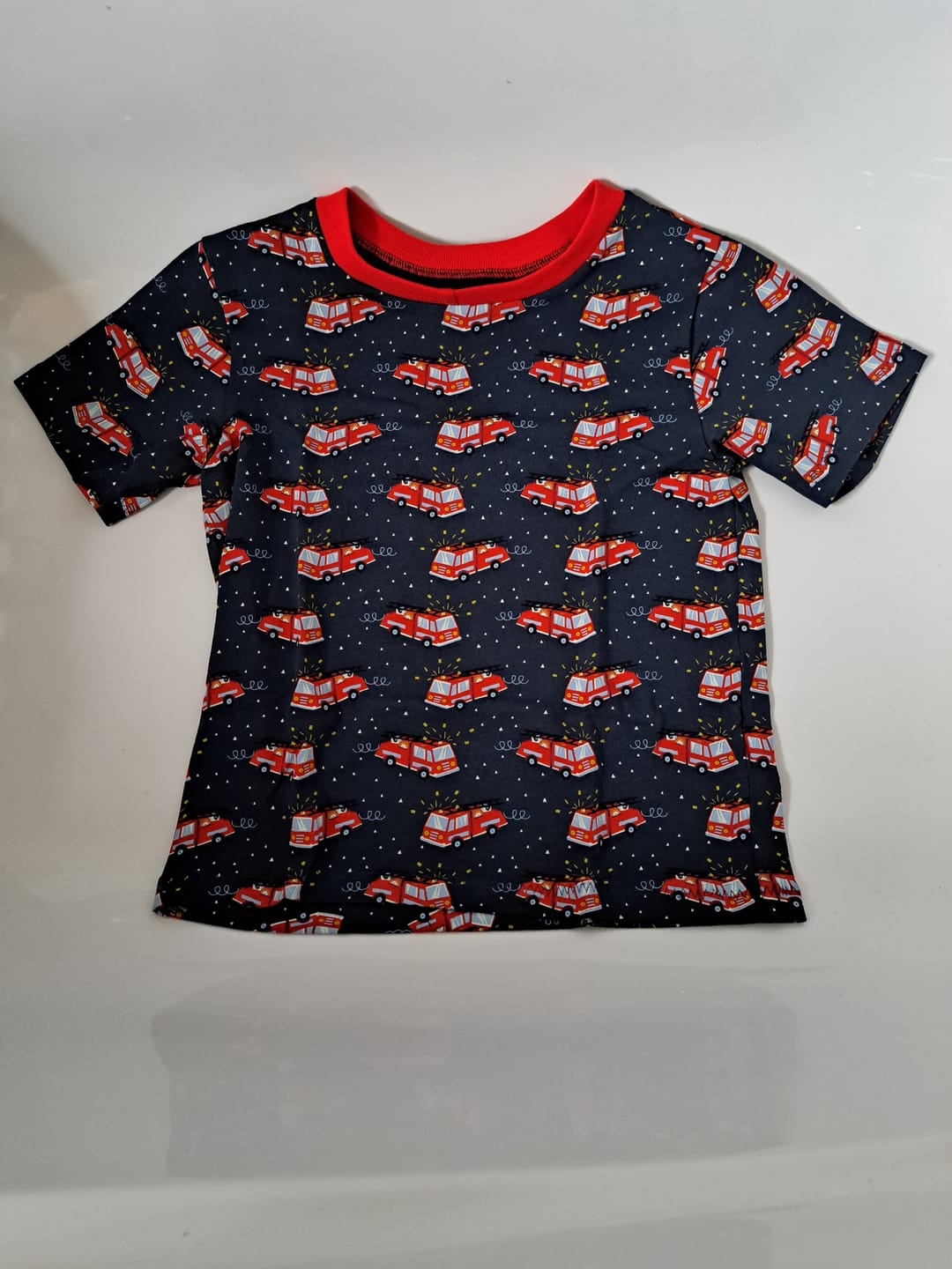 Customer photo review of Fire Engines Cotton Jersey Fabric