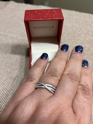 Customer photo review of Woven CZ Ring in Sterling Silver