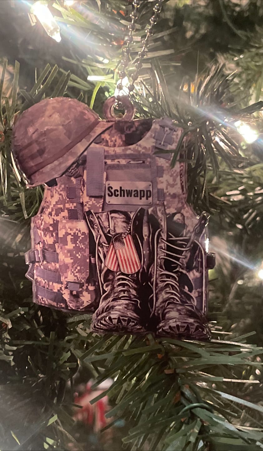 Customer photo review of Military Uniform - Boots & Hat - Personalized Flat Acrylic Ornament