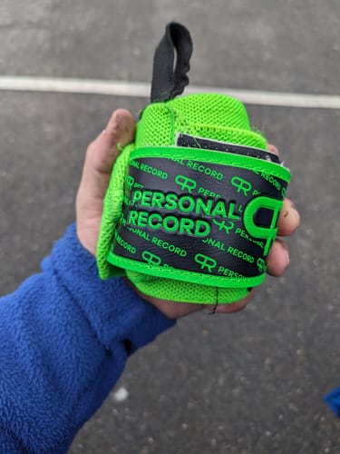 Customer photo review of Personal Record Heavy Duty Premium Wrist Wraps PR901 - Neon