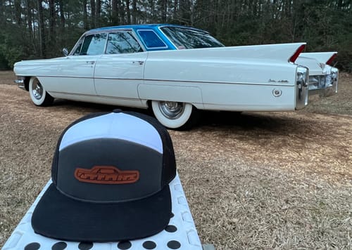 Customer photo review of Flat Bill Seven-Panel Leather Patch Hat - Richardson 168