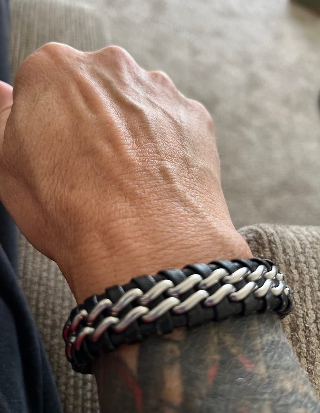 Customer photo review of Lederarmband "Steel"