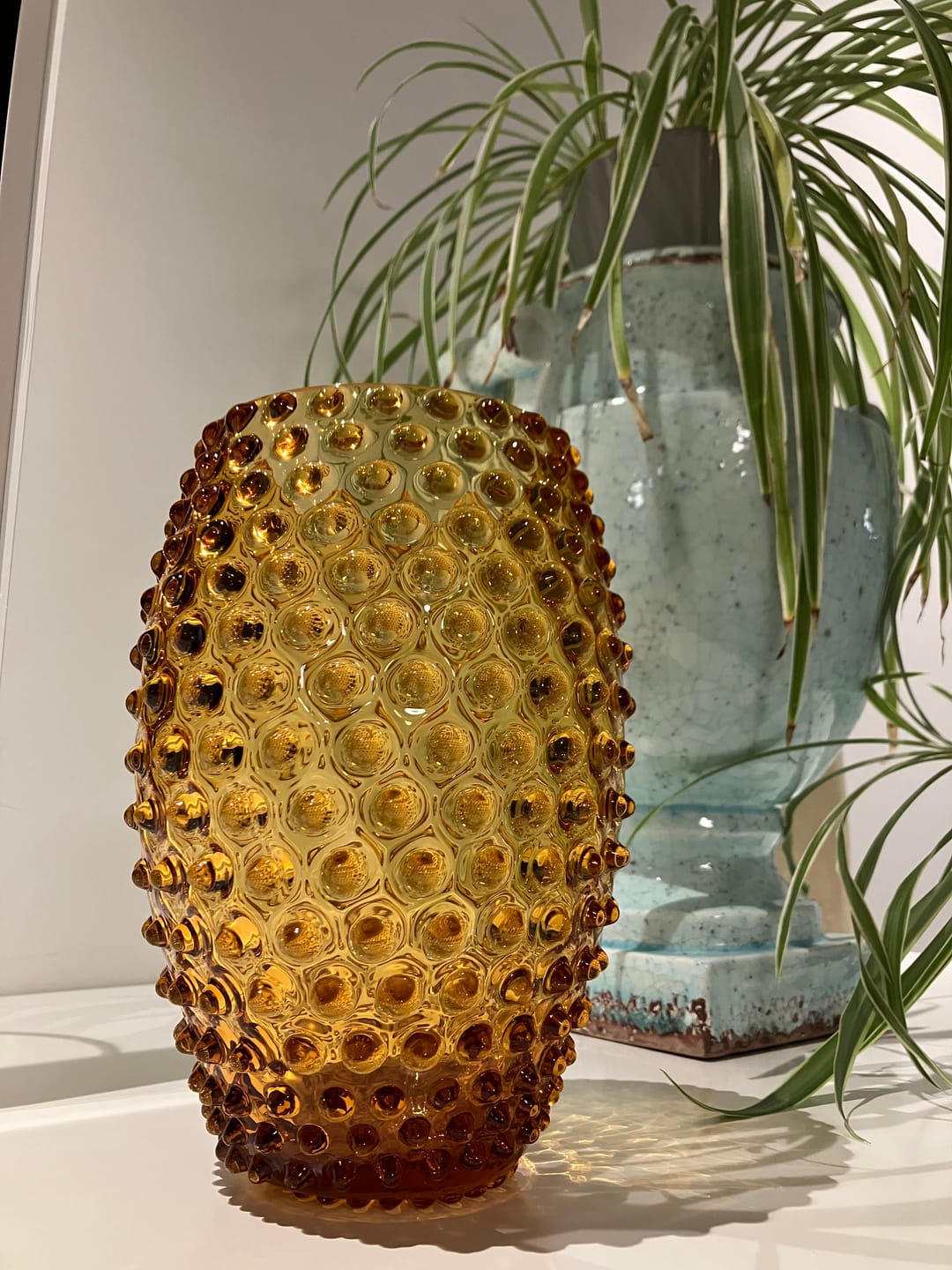 Customer photo review of Amber Egg Hobnail Vase