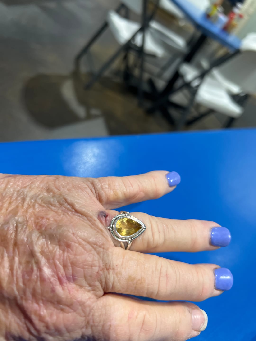 Customer photo review of Citrine Teardrop Ring Sterling Silver