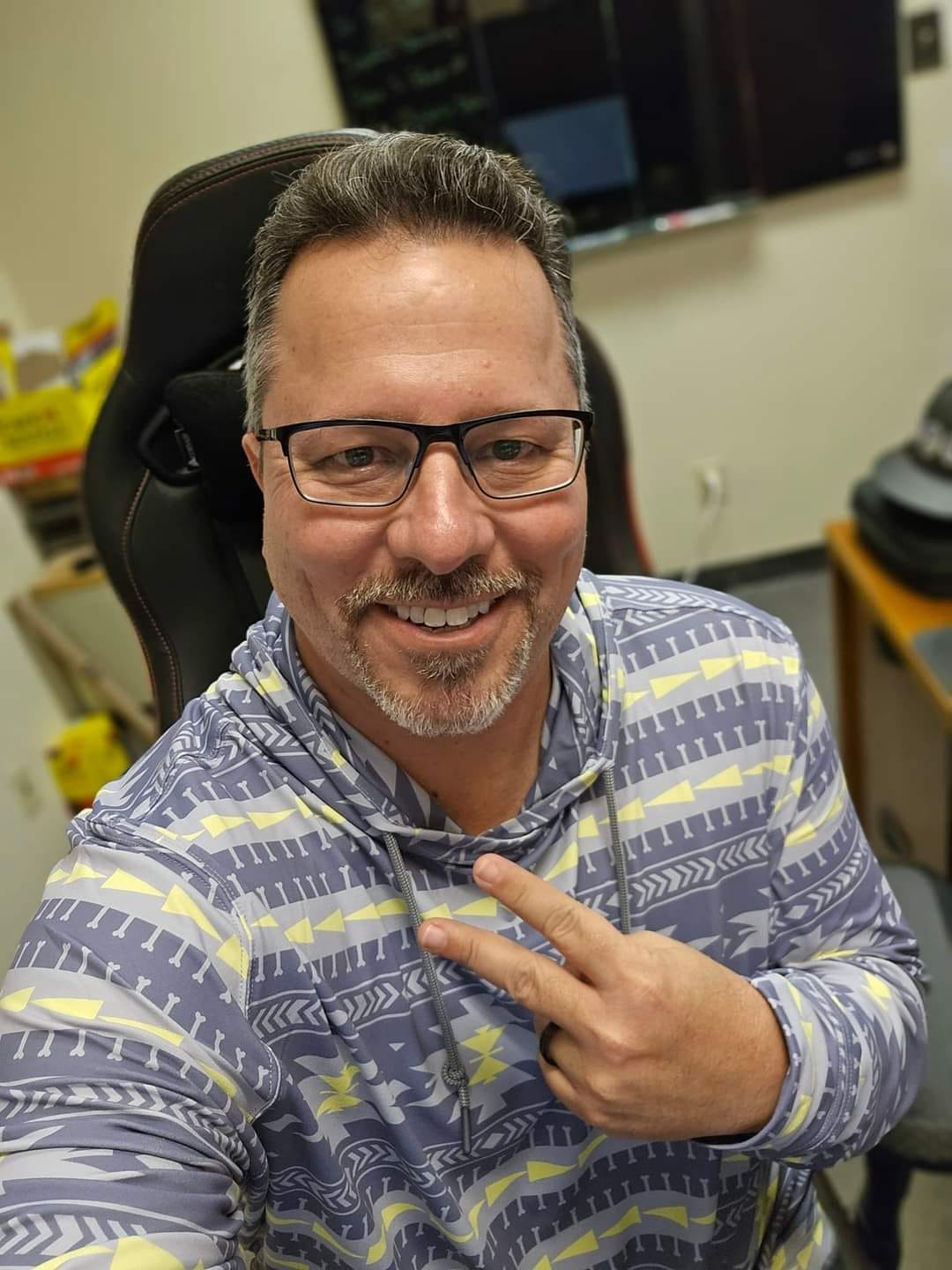 Customer photo review of Aztec Gray – Performance Hoodie