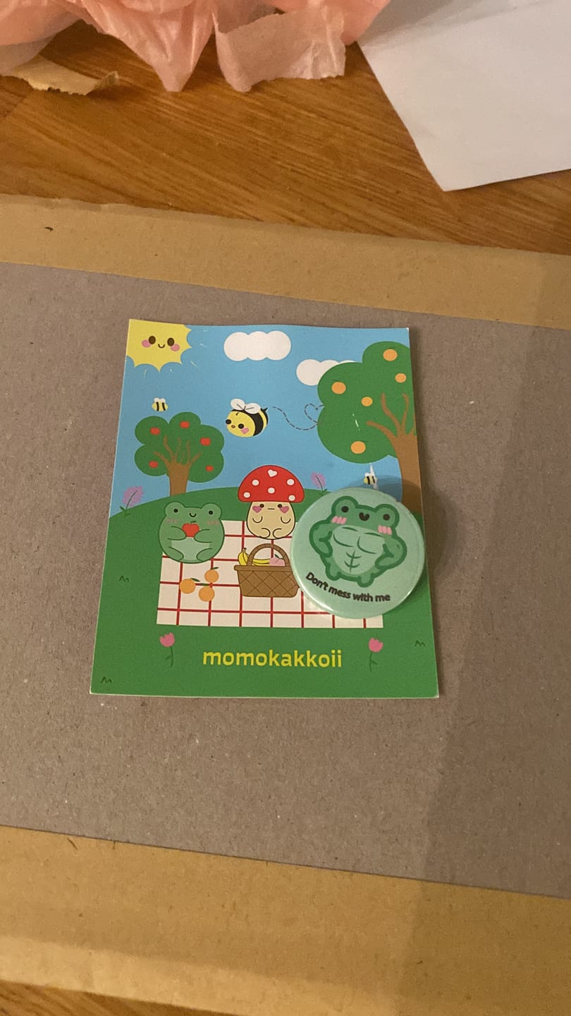Customer photo review of Don't Mess With Me Button Badge