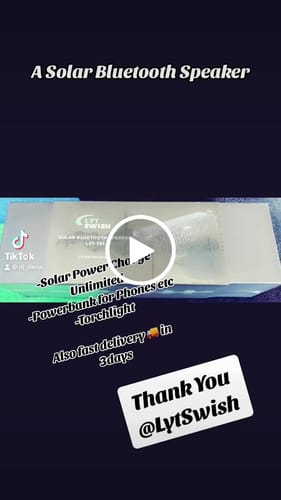 Customer video review of Solar Bluetooth Speaker / with Power-bank Function