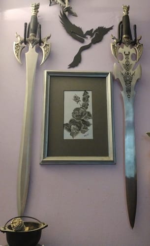 Customer photo review of 37" Kilgorin Darkness Sword (Spring Steel & D2 Steel Battle Ready Versions are Available) with Wall Plaque-High Polish