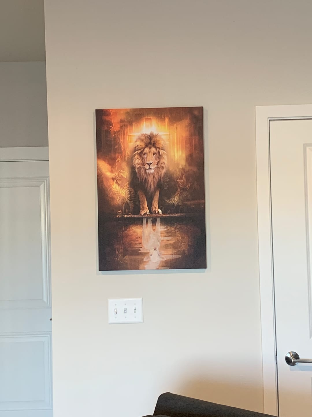 Customer photo review of Lion and Lamb Canvas Wall Art, Lion and Lamb Picture