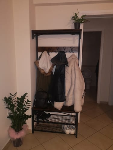 Customer photo review of Έπιπλο Εισόδου Καλόγερος Κρεμάστρα Διαδρόμου Αποθήκευσης για Ρούχα με Παγκάκι για Παπούτσια  HS-R45BX